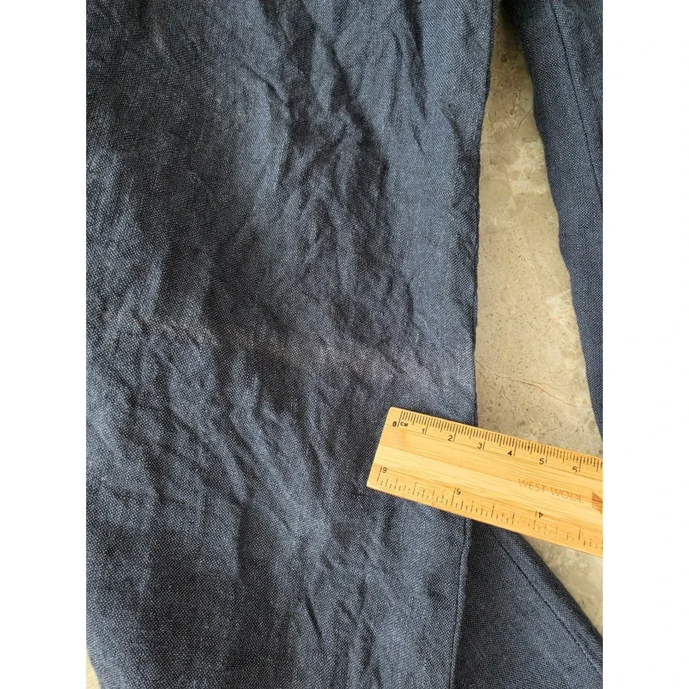 NWT J.Crew Mens Navy Blue 100% Linen‎ Straight Leg Trousers Pants 33x30